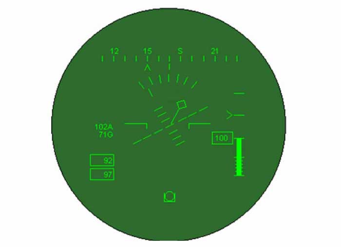 Picture of a Night Vision Goggle Head Up Display
